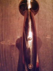 brass HAME handle walking cane HARD MAPLE TWISTY SHAFT rubber tip MADE IN USA