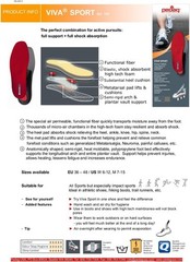 Pedag Viva Sport | Orthotic Inserts | Women US 7/ EU 37 NEW