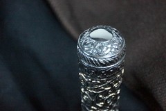 Mens Made in Italy Concord Edwardian 925 Silver Handle Walking Stick Cane w/ Bag