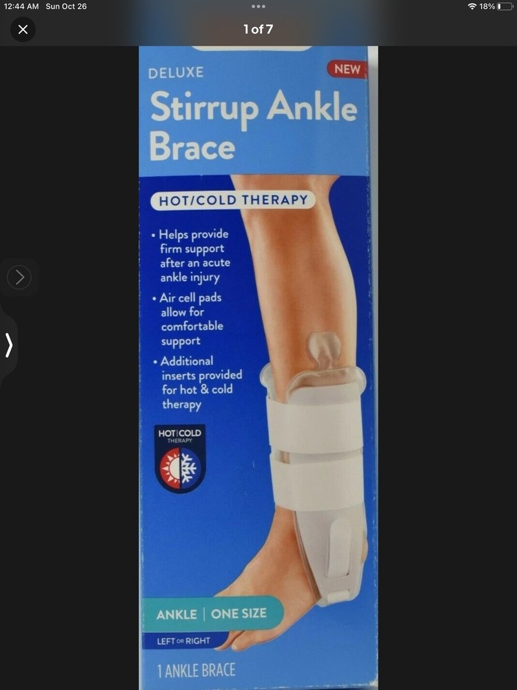 Walgreens Adjustable Stirrup Ankle Brace Fits Left or Right Foot One Size