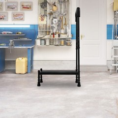 Step Stool with Handle, Adult Ramp with Handrail, Metal Stepping Stool black