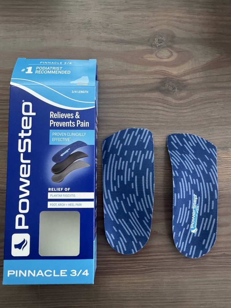 PowerStep Pinnacle 3/4 length orthotics NEW size F (M12-13.5)