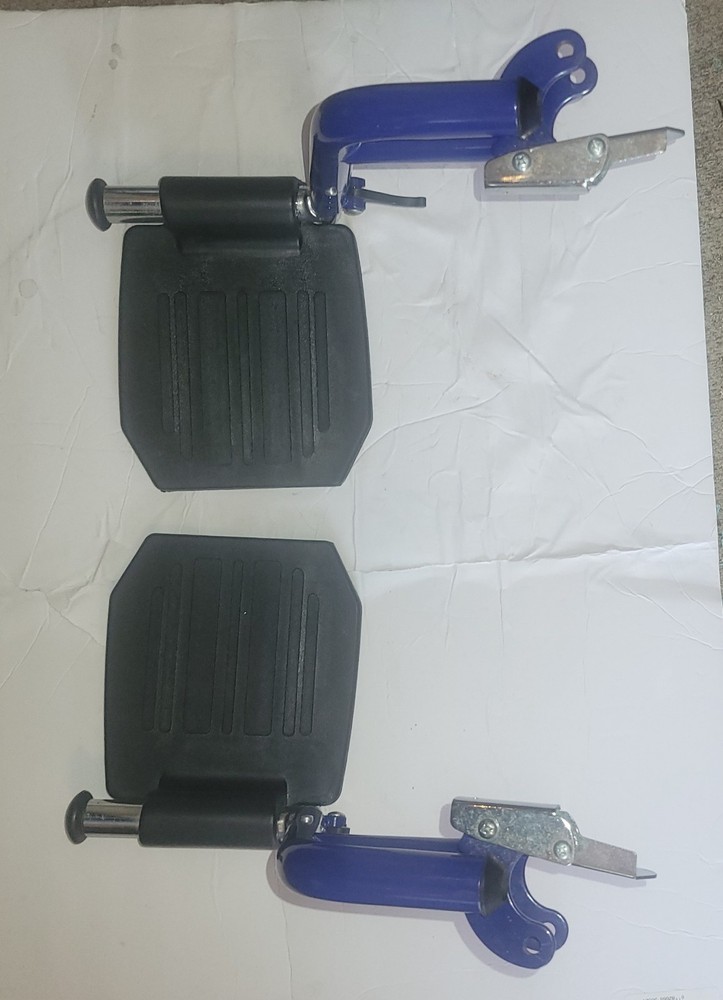 Drive Wheelchair Footrests Flip Up Blue Black Adjustable 12″-15″ Great Condition
