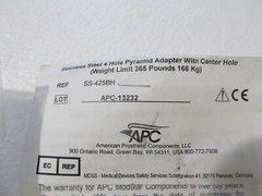 2pcs APC SS-425BH Prosthetic Stainless 4 Hole Pyramid Adapter w/ Center Hole