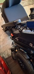 Quantum Electric Power Wheelchair w/ Joystick, 6-Wheel, Black/Blue