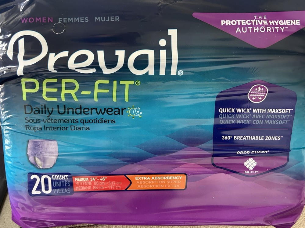 Prevail Per-Fit Unisex Incontinence Underwear – Medium Size, Bag of 20 (PF-512)