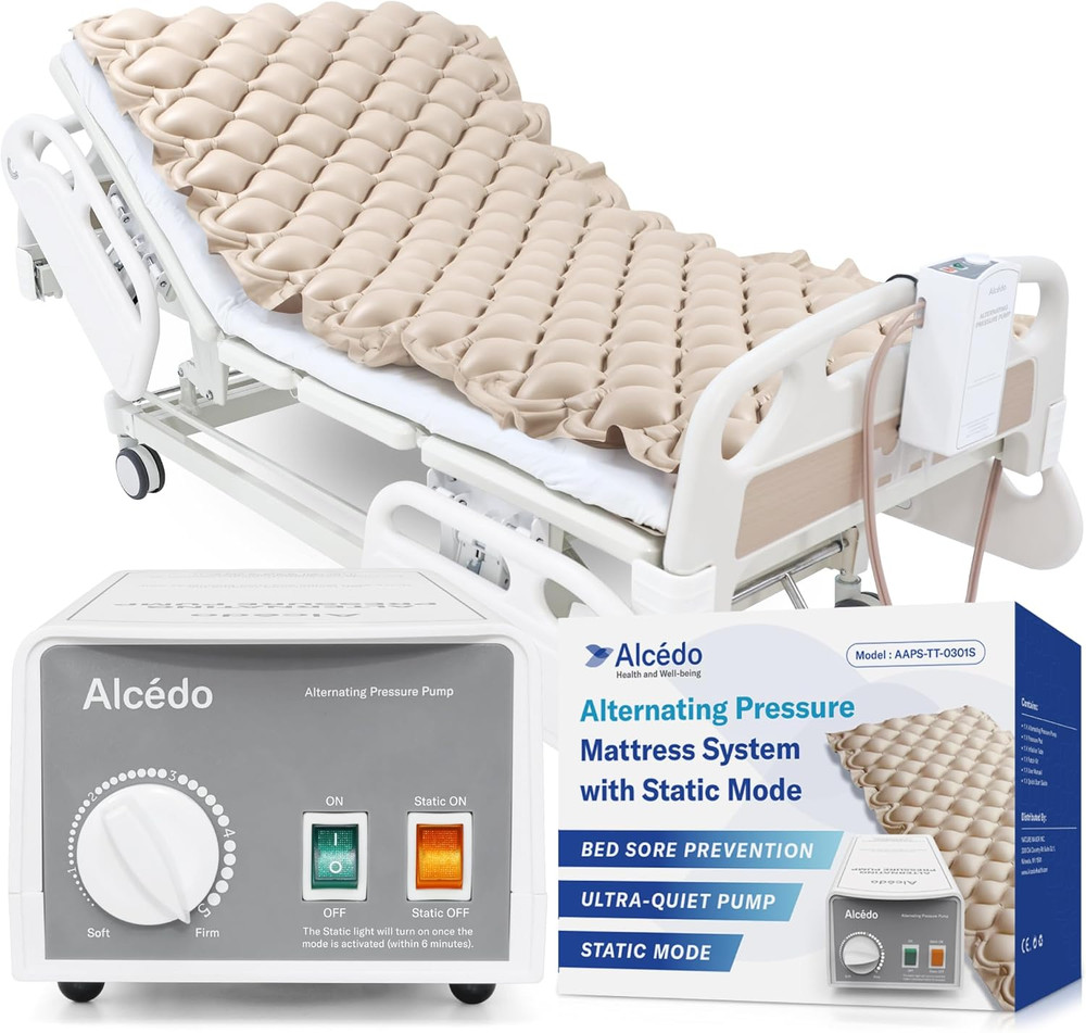 Alcedo Alternating Air Pressure Mattress Pad with Static Mode for Bed Sore and U