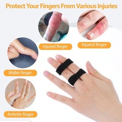 Buddy Tape Finger Straps, 10 Pcs Wraps With One Size, Black