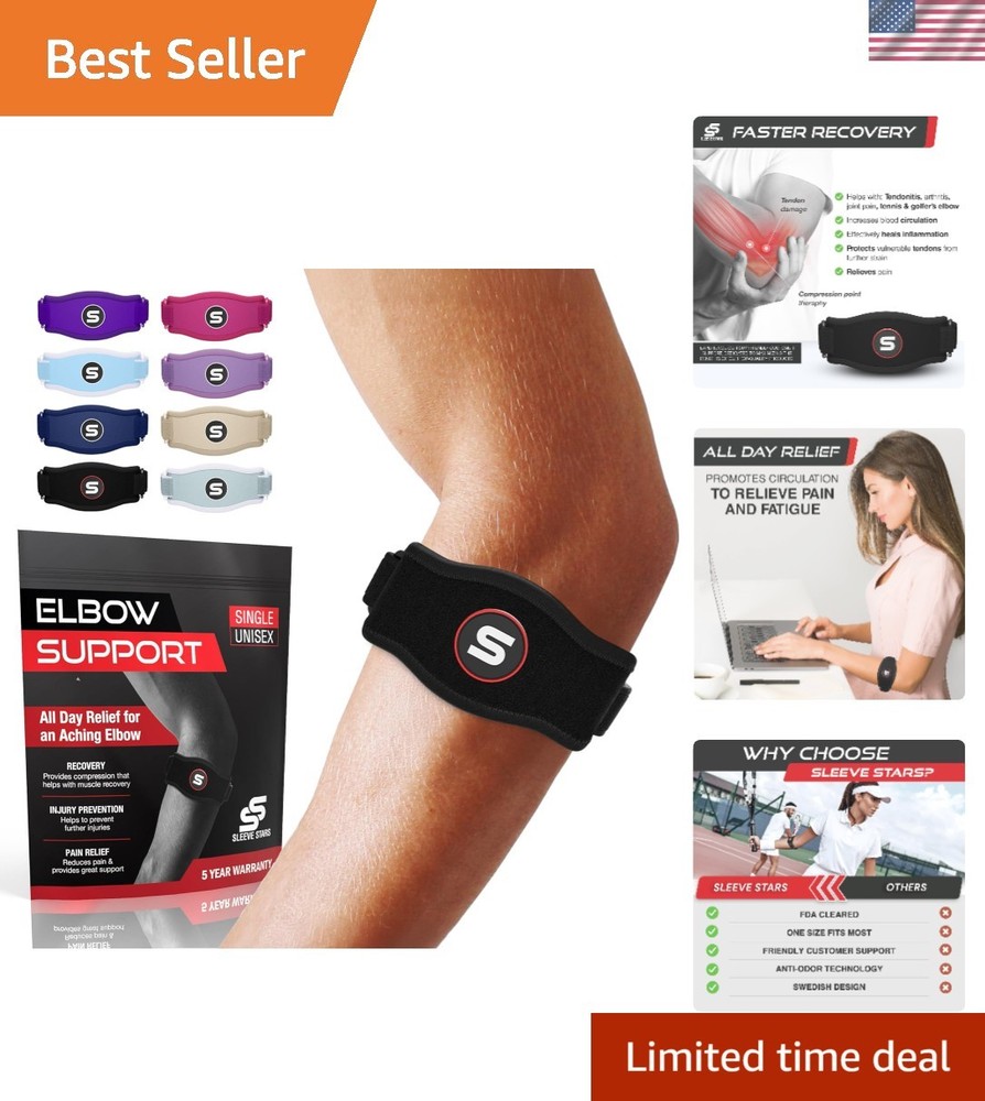 Unisex Tennis Elbow Support – Customizable Compression for Sports & Everyday Use