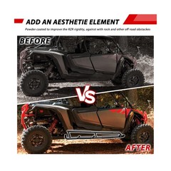 Nerf Bars Rock Sliders for Polaris RZR XP 4 1000 2024+, Heavy Duty Steel Blac…