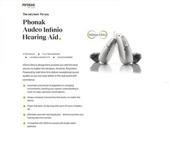 Infinio i30 Waterproof Hearing Aids + Phonak dryer + 2 chargers + Pocket Remote