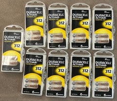 Duracell Activair Hearing Aid Batteries Size 312 (54 Batteries) Exp 06/2025 NEW