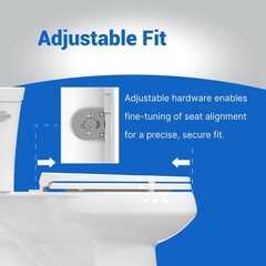 Topseat Plus Toilet Seat Elongated, Soft Close Seat, White