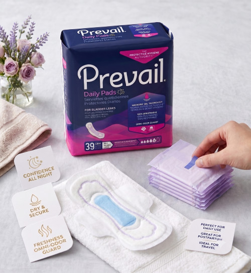Prevail Daily Pads Maximum Absorbency Incontinence Bladder Leak Protection 39 Ct