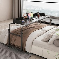 Overbed Table W/ 360° Wheels Queen Size Mobile Bed Desk Recliner Table Over Bed