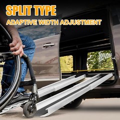 2 Pack Telescopic Aluminum Alloy Wheelchair Ramp 4/6/8 Ft Mobility Ramp 660 Lbs