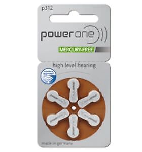PowerOne Size 312 Hearing Aid Batteries – 30 count