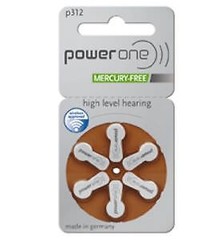 PowerOne Size 312 Hearing Aid Batteries – 30 count