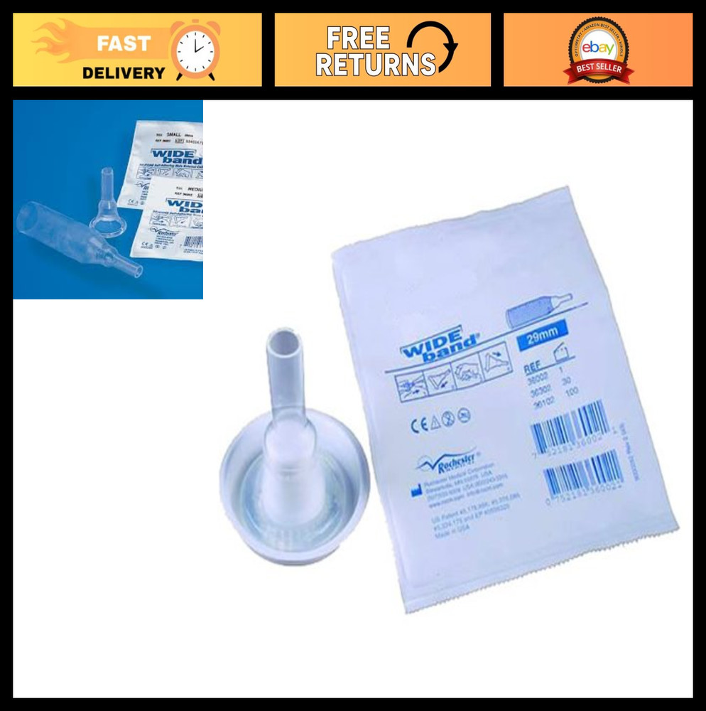 10 Pack Medium 29mm External Catheters, Extra Adhesive, Wideband, Comfort Fit