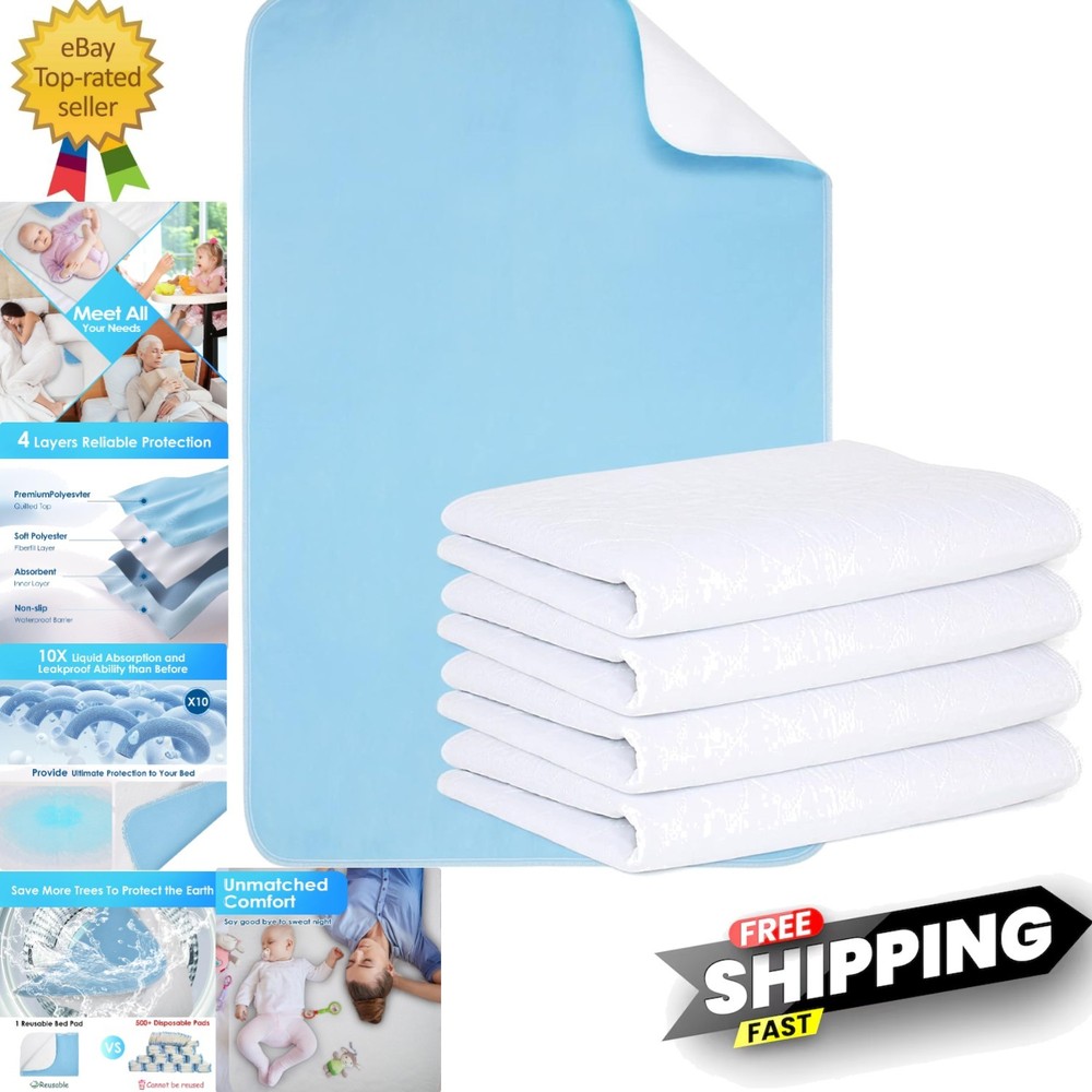 18″x24″ Heavy-Duty Washable Incontinence Bed Pads – 2 Packs for Kids & Pets