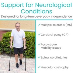 Adjustable Lightweight Forearm Crutches – Ergonomic Handles, Non-Slip Tips, Heav