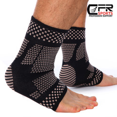Copper Ankle Support Brace Compression Sleeve Foot Pain Relief Jogging Sprain HG
