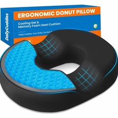 Donut Pillow for Tailbone Pain, Hemorrhoids – Cooling Gel Memory Foam Chair Seat