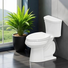 Topseat Plus Toilet Seat Elongated, Soft Close Seat, White