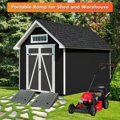 Weather-Resistant Rubber Curb Ramps – 2 PCS, 19.6″ x 19.6″ x 6″ for Safe Access