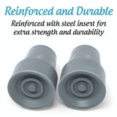 Steel-Reinforced 7/8″ Walker/Crutch Rubber Tips – 1 Pair – Any Color