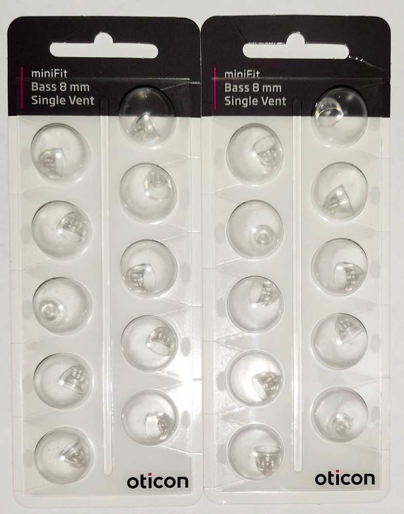 2 Pack Oticon miniFit ( Bass 8mm Single vent ) Dome / US Seller – Fast shipping