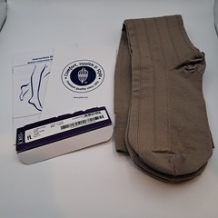 JOBST for Men Casual 30-40mmHg Knee High Socks Large Khaki Full Calf