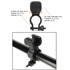DeaHea 2 Pack Walking Cane Flashlight Mount 2.5-3.5 cm/0.98-1.37 in, Black