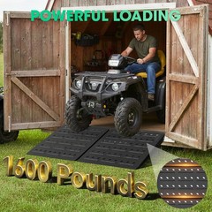 29″x48″ Shed Ramps Velvet Black Loading Ramp Alloy Loading Dock Ramp for Garages
