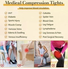 Myshear Medical Compression Pantyhose for Women Men Compression Tights – Large