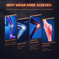 2Pack Copper Knee Braces Compression Sleeves Support for Arthritis Men & Women