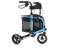 WALK MATE Lightweight 3-Wheel Walker with Seat Tri-Rollator for Seniors Blue