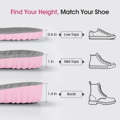Height Increase Insoles for Women – 4D Cloud-Like 1.4IN / US W 6.5-9, Pink