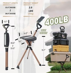 Large STEP2GOLD Ta-Da Chair Series 2 PRO MAX – Walking Cane w Seat Up To 400 Lbs