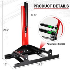 Stainless Steel Wheel Cleaning Kit: Adjustable Rim Stand & Tire Scrubber Roller