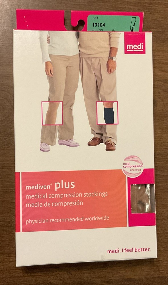 Mediven Plus Compression Stockings Open Toe Calf Socks 20-30 mmHg Beige Size IV