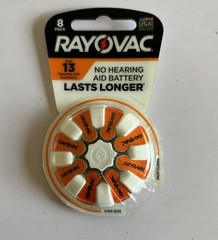 Rayovac Hearing Aid Batteries Size 13 Orange Tab 2 Packages 8 Count Ea Exp 27