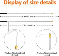 Corrosion-Resistant 75-Inch Truck Bed Tool with Adjustable Hooks for Easy Access