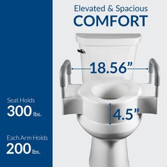 Bemis Rise 4.5 Raised Toilet Seat Handles Toilet Seat Riser For Seniors Secure
