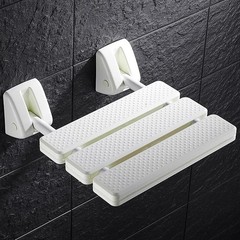Folding Wall-Mounted Shower Seat, Durable Slip-Proof Bathroom Stool Chair, Space
