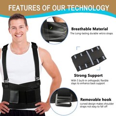 Fajas Para Hombres De Trabajo Soporte Con Tirantes Cinturones Ajustables Strap,M
