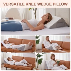 Bedluxe Knee Pillow For Back Sleeping Leg Pillow Knee Wedge Pillow Memory Foam