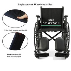 YZRYXHWL Wheelchair Replacement Seat 18in Nylon Upholstery Universal 18×16