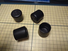 (4 Pack) 1 Inch Black Rubber Tips For Crutch Pain Or Chair Smooth Sides