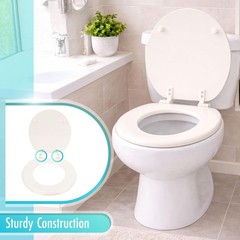 LDR 18.5 x 14.375 x 2 in. Round Molded Wood Toilet Seat 050 1066BS,
